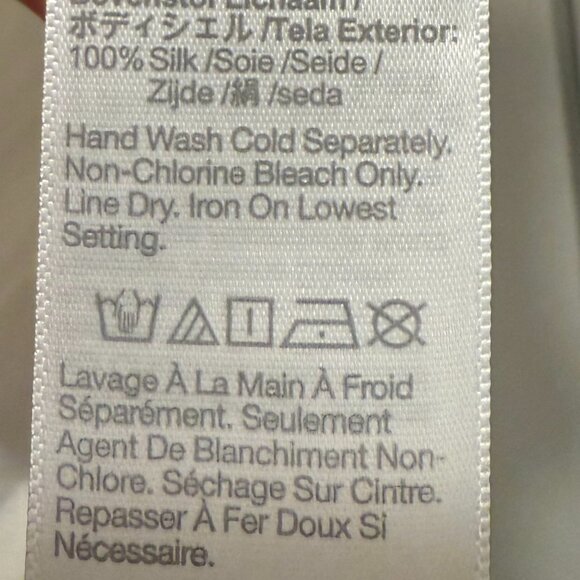 Madewell Ivory Button-Down Cap-Sleeve Utility Shirt -- 100% Silk -- size XL - Picture 7 of 8